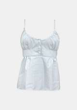 Margaret Stripe Shirred Sleeveless Top
