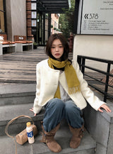 [SHOPPERMADE] ノーカラー Wool65 ダブルジャケット (2color)