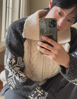 Bomb Cowichan color matching knit zip-up