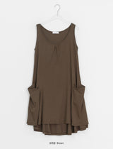 Nife Pocket Flare Sleeveless One Piece