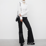 J.B. フェイクレザーブーツカットパンツ