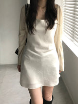 フラワーサテンミニワンピース (one color)