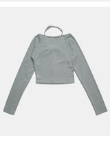 Choker Neck Cropped T-shirt