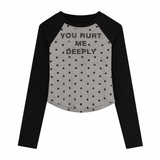 Hurt Dot Raglan Long Sleeve Tee