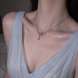 [fromis_9 Baek Jiheon Necklace/Anti-tarnish] Moonlight Teardrops Collarbone Necklace