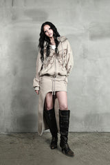 ローズカットアウトスカート #ベージュ (FLEECE LINED)