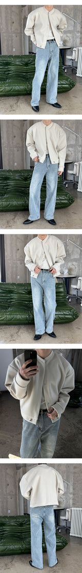 [Unisex] ベーシックなセミワイドデニムパンツ(4color)