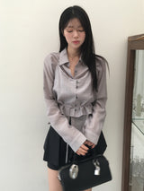 プルートホルターブラウス（アイボリー、グレー、ブラック）
