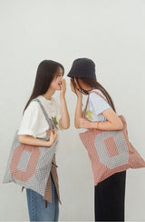 0 Applique Check Eco Bag / Red