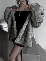 dual shade faux fur jacket (2color)