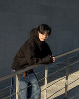 Urban crop high-neck fleece hoodie