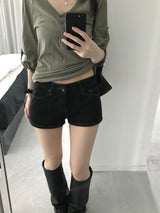 テイルデニムショートパンツ (one color)