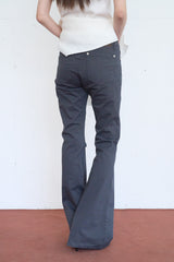 Light Striped Low-Rise Bootcut Pants (Charcoal/3size)