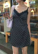 SATIN DOT DRESS