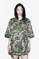APPLIQUE MESH BASEBALL JACKET CAMO