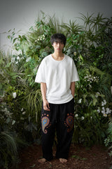 エッセンシャル プリーツ Uネック 1/2 Tシャツ (Off-White)