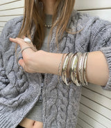Mixed silver bangle SET