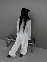 リネンシースルー長袖Tシャツ (2color)
