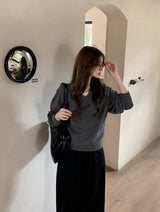 Basic Wool V-neck Loose Knit (5color)