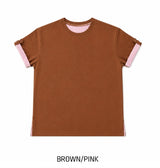 ロベン カラーマッチング ロールアップ ショートスリーブ Tシャツ