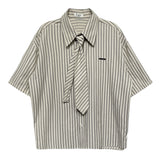 [LAN ARCHIVE][Tie SET] クラシックシアーサッカータイstハーフシャツ (2 color)