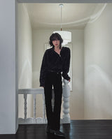 Unbalanced angora zipper knit