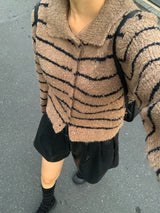 Clang wool striped cardigan