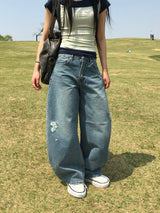 Curvy Crack Curved Denim Pants (1c)
