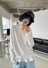 レースフリルロングスリーブTシャツ