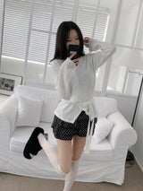 ドティナラッフルドットミニパンツスカート (Black)