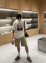 レオデジタル The Sun プリントオーバーフィット半袖Tシャツ