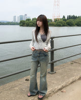 Henne Double Button See-Through Cardigan