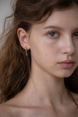 Grey moonstone drop earring