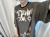 ホワッツノーピグメントストライプTシャツ