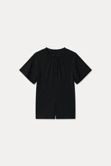 SHIRRED ROUND TOP_BLACK