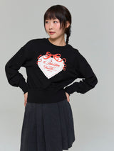 HEART SWEATSHIRT - BLACK