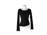 Conf Cut Ribbed Unbalanced Muffler Slim Fit T-shirt