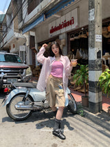 ビューティーピンクストラップノースリーブTシャツ