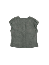 TULIP COLLAR PUFF BLOUSE (DOT KHAKI)