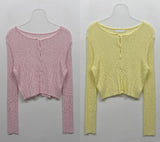 Judy See-through Round Neck Cardigan