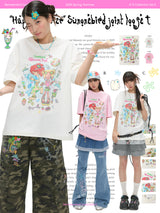 BETWEENAND x sunonebird プリントラウンドネック半袖Tシャツ