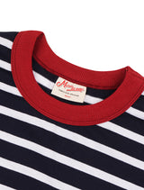 オーバーサイズフィット ストライプ チェーンロゴ ロングスリーブTシャツ バーガンディ (FCF3TS641M)