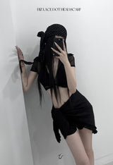 biz レースドットヘッドスカーフ (2color)