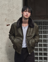 Kati Real Raccoon Fur Leather Jacket
