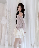 Cats Draping One-Shoulder Top