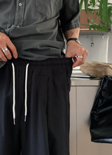 Cool Pin Tuck Linen Wide Pants