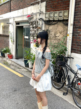 Lollipop striped off-shoulder sleeveless