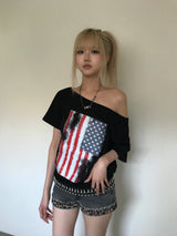 アメリカンフラぐオフショルダーT