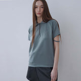 24TロゴピケTシャツ カーキグレー