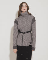 PANEL TURTLENECK PULLOVER [GRAY]